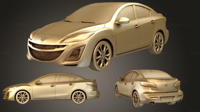 Автомобили и транспорт (Mazda 3 седан 2011, CARS_2376) 3D модель для ЧПУ станка